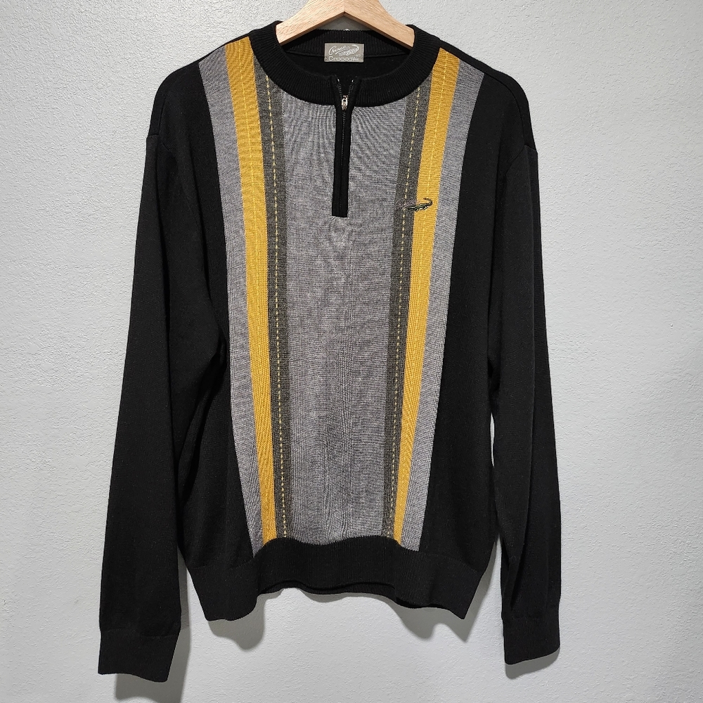 Crocodile Men's 1/4 Zip Color Block Sweater